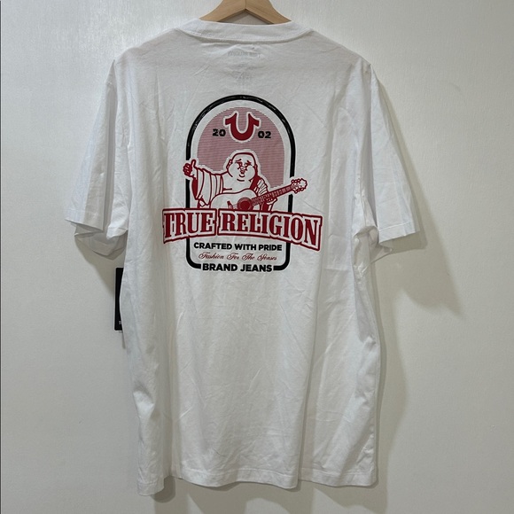 TRUE RELIGION MENS WHITE TEE WITH LOGO SHORT SLEEVE Sz XXL NEW - Picture 1 of 8